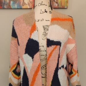 Fashion Nova Multicolor Abstract Cardigan